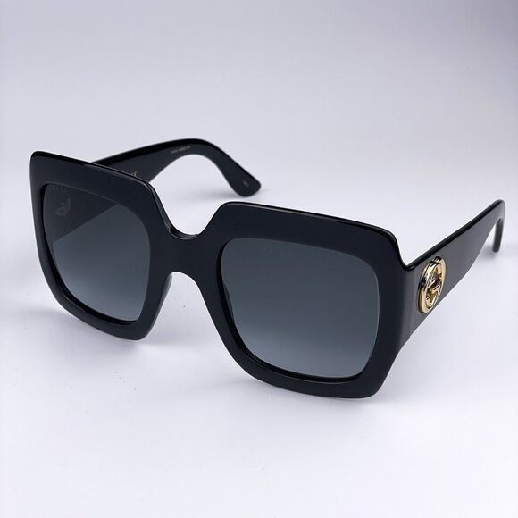 NEW Gucci  GG0053SN 001 Black Gray Oversized Square Unisex Sunglasses - Picture 5 of 14